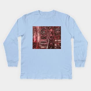 Broken Red Fence and the Sad Pig Kids Long Sleeve T-Shirt